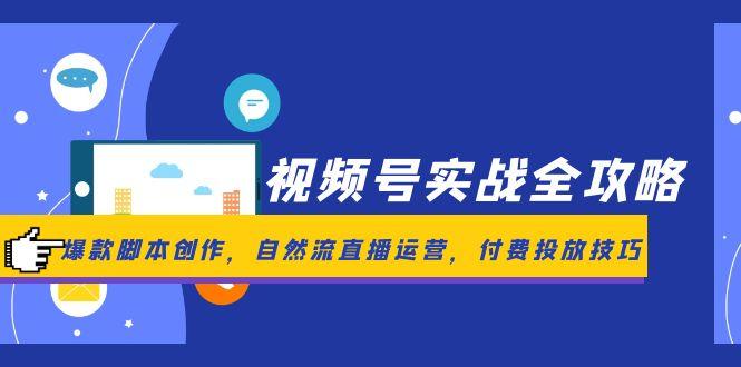 视频号实战全攻略，爆款脚本创作，自然流直播运营，付费投放技巧-资源V站
