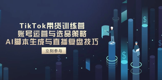 TikTok带货训练营，账号运营与选品策略，AI脚本生成与直播复盘技巧-资源V站