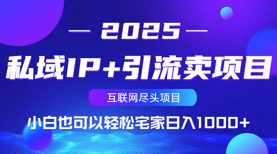 私域IP+引流卖项目，小白也可以做到轻松宅家日入1000+-资源V站