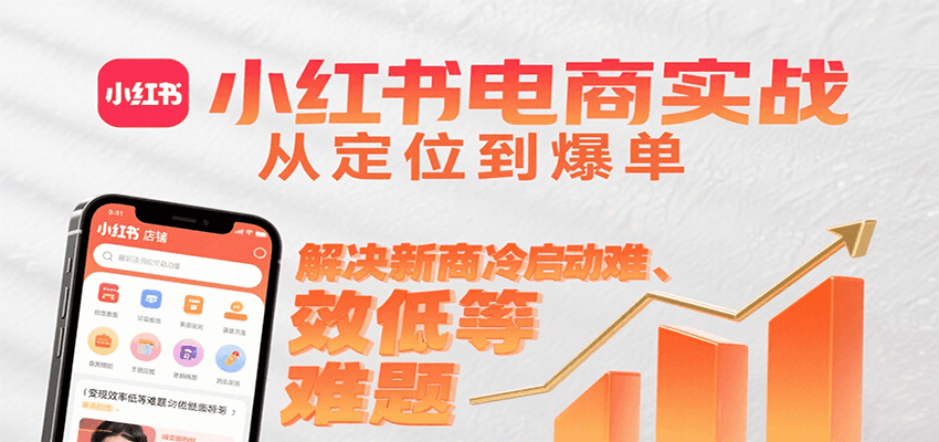小红书电商实战，从定位到爆单解决新商冷启动难、变现效率低等难题-资源V站