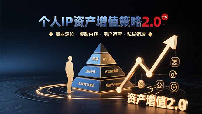 个人IP资产增值策略2.0 拆解商业定位/爆款内容/用户运营/私域销转四大模块-资源V站