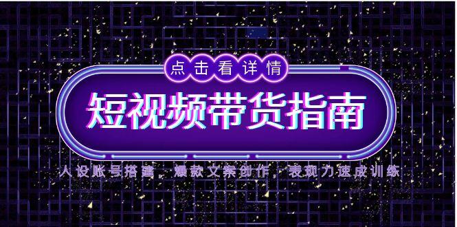 2025短视频带货指南，人设账号搭建，爆款文案创作，表现力速成训练-资源V站